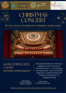 SAVE THE DATE: Christmas Concert of the Italian Chamber of Commerce in Bulgaria 2025