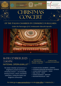 SAVE THE DATE 16.12.25: Christmas Concert of the Italian Chamber of Commerce in Bulgaria